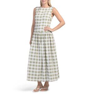 TULIP Green Button Down Vest Maxi Dress